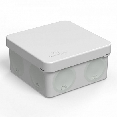 Коробка 80х80х40 распределительная 60-0210 для прямого монтажа двухкомпонентная безгалогенная (HF) (132шт/кор) Промрукав, 60-0210