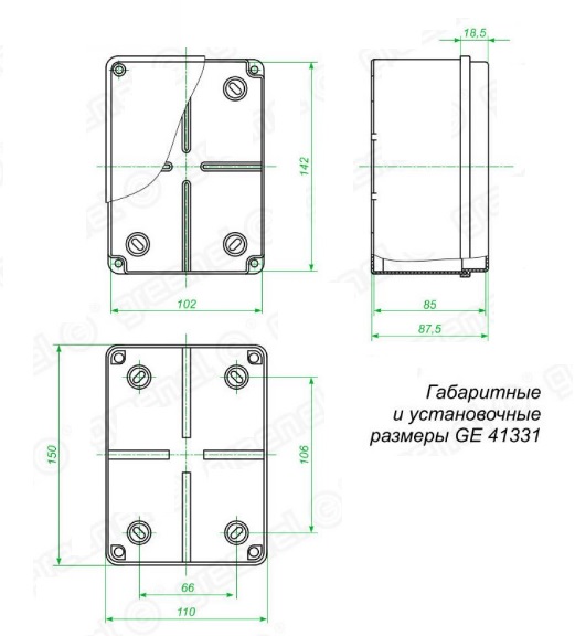 GE41331, коробка (150х110х85 мм) для наружней установки