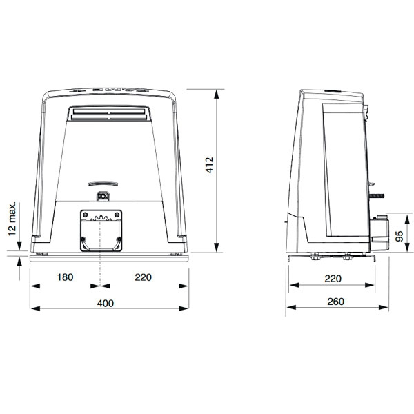 801MS-0360, Привод 36В для откатных ворот BKV20AGE PLUS, встроенный блок управления ZN8