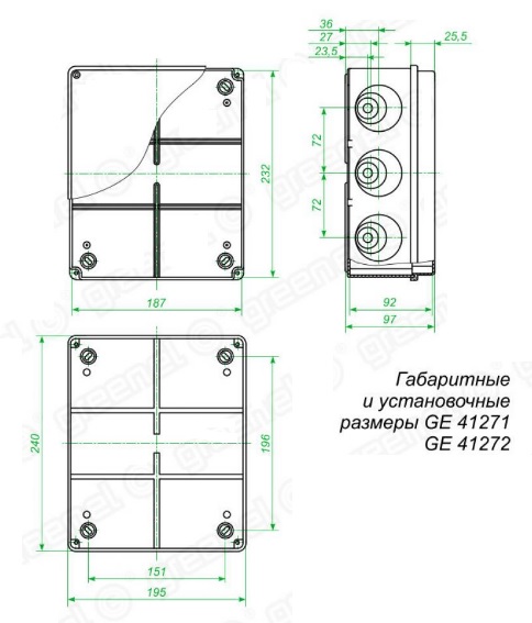 GE41272, коробка (240х195х90 мм) для наружней установки/6