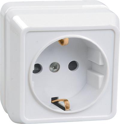 Розетка РС20-3-ХБ 1-местная с з/к 16А открытой установки GLORY (белый) Розетка РС20-3-ХБ 1-местная с з/к 16А открытой установки GLORY (белый)