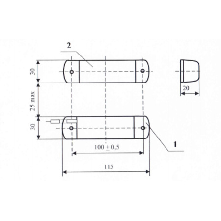 ИО 102-76 исп.00, извещатель магнитоконтактный накладной