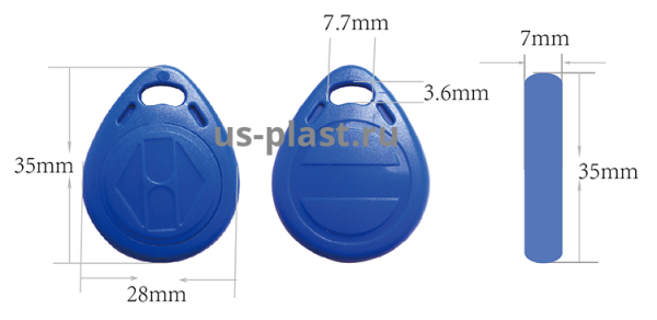 Брелок RFID серия E-Marin, синий цвет   (U.S.Plast) Брелок RFID серия E-Marin, синий цвет   (U.S.Plast)