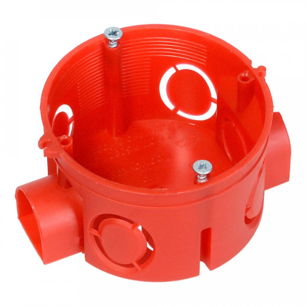 Коробка 68х42 установочная 80-0500С безгалогенная (HF) с саморезами (224шт/кор) Промрукав