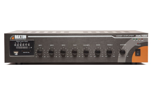 MA-120, USB-проигрыватель-тюнер-усилитель 120 Вт, 3 микр./2 лин. входа, ИК-пульт ДУ ( ROXTON)