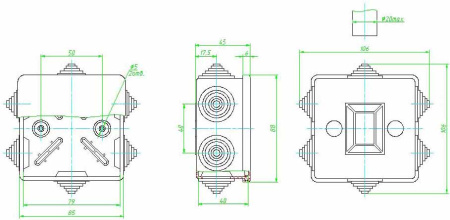 GE41235, коробка (85х85х40 мм) для наружней установки