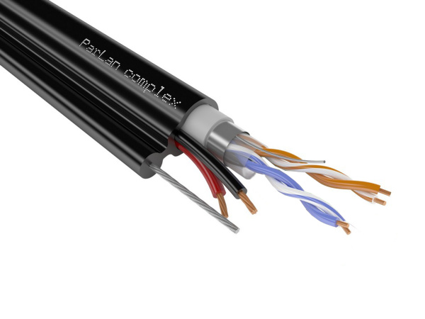 F/UTP 2 Cat5e PVC/PEtr 2х0,75 ParLan™ complex , кабель для IP-видеонаблюдения на тросу (Паритет) F/UTP 2 Cat5e PVC/PEtr 2х0,75 ParLan™ complex , кабель для IP-видеонаблюдения на тросу (Паритет)