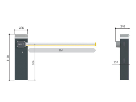 803BB-0160, GGT40AGS - Тумба шлагбаума из оцинкованной и окрашенной стали. Класс защиты IP54