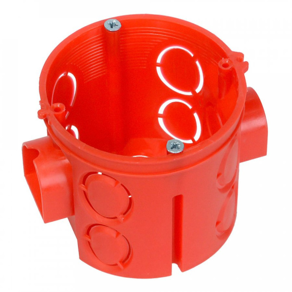 Коробка 68х62 установочная 80-0510С безгалогенная (HF) с саморезами углубленная (140шт/кор) Промрукав, 80-0510С