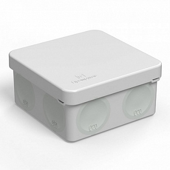 Коробка 80х80х40 распределительная 60-0210 для прямого монтажа двухкомпонентная безгалогенная (HF) (132шт/кор) Промрукав, 60-0210