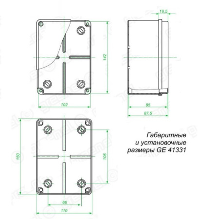 GE41331, коробка (150х110х85 мм) для наружней установки