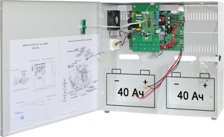 SKAT-V.12DC-24 исп. 5000 (СКАТ ИБП-12/24-2х40), ИБП, 12В/24А