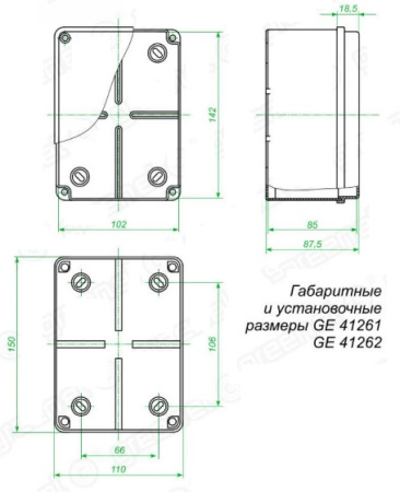 GE41262, коробка (150х110х85 мм) для наружней установки