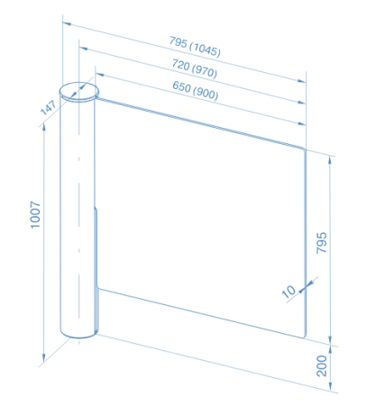 PERCo-WMD-06, стойка калитки без створки