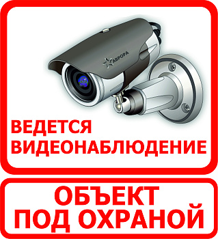Наклейка "Ведется видеонаблюдение" (красная)