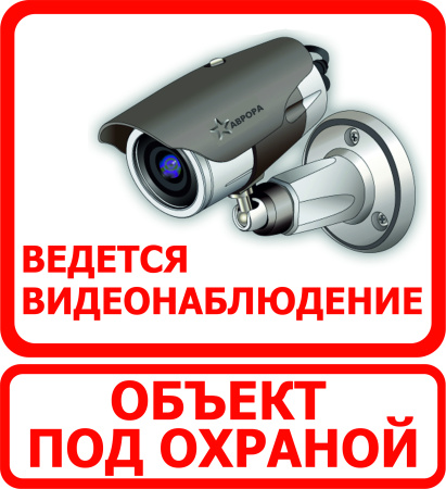Наклейка "Ведется видеонаблюдение" (красная)