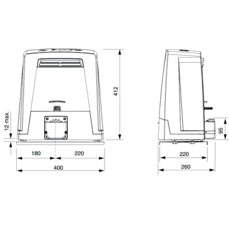 801MS-0360, Привод 36В для откатных ворот BKV20AGE PLUS, встроенный блок управления ZN8