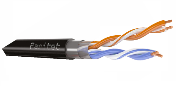 F/UTP Cat5e 2х2х0,52 PE ParLan™ , кабель парной скрутки уличный (Паритет) F/UTP Cat5e 2х2х0,52 PE ParLan™ , кабель парной скрутки уличный (Паритет)