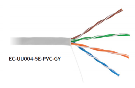 Кабель NETLAN EC-UU004-5E-PVC-GY внутренний Кабель NETLAN EC-UU004-5E-PVC-GY внутренний