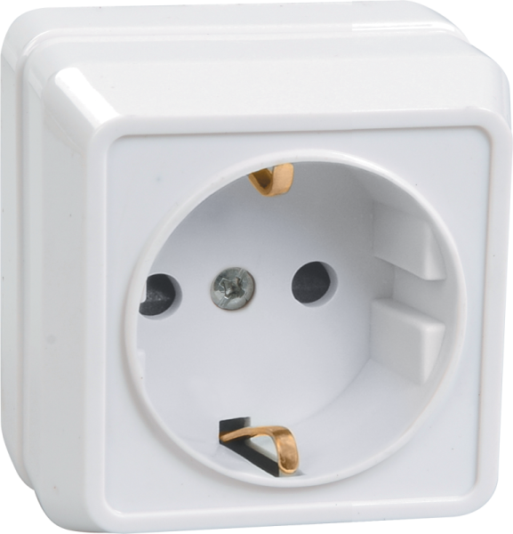 Розетка РС20-3-ОБ 1-местная с з/к 16А открытой установки ОКТАВА (белый)  Розетка РС20-3-ОБ 1-местная с з/к 16А открытой установки ОКТАВА (белый)