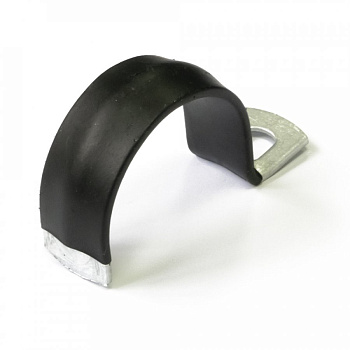 Скоба металлическая однолапковая с полимерным покрытием СМО-П d31-32 мм (50шт/300шт уп/кор) Промрукав