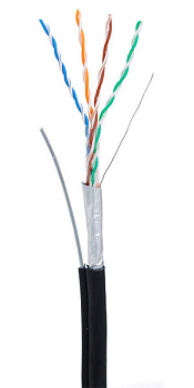 Кабель NETLAN EC-UF004-5E-PE-SW-BK внешний с тросом Кабель NETLAN EC-UF004-5E-PE-SW-BK внешний с тросом