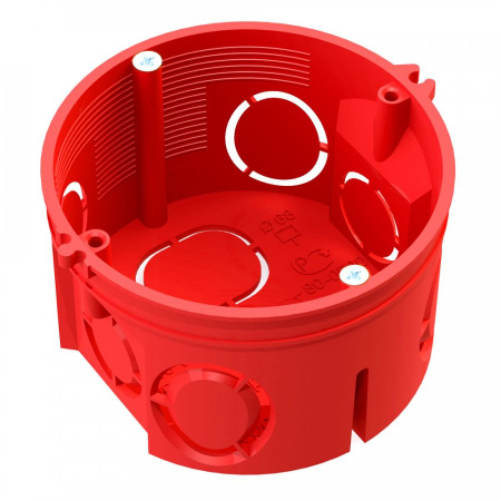 Коробка 68х42 установочная 80-0501С безгалогенная (HF) с саморезами без соединителя (245шт/кор) Промрукав, 80-0501С