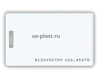 Карта RFID, Mifare 1K толстая 54х86х1.8 мм FM1108 Clamshell с номером (U.S.Plast)