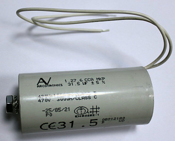 119RIR282, Конденсатор 31 мкФ с гибк. выводами и болтом