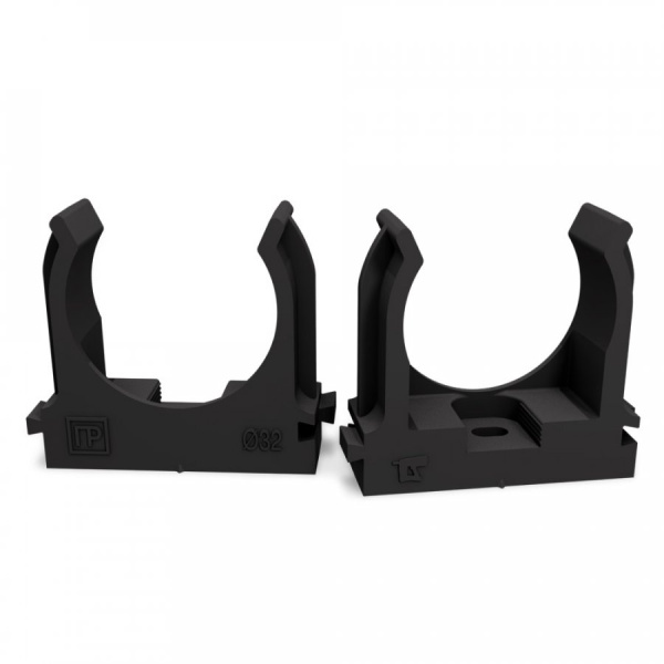 Крепеж-клипса для труб Полистирол черная d32/100 шт (Промрукав)