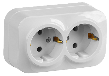 Розетка РС22-3-ХБ 2-местная с з/к 16А открытой установки GLORY (белый) Розетка РС22-3-ХБ 2-местная с з/к 16А открытой установки GLORY (белый)