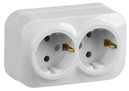 Розетка РС22-3-ХБ 2-местная с з/к 16А открытой установки GLORY (белый) Розетка РС22-3-ХБ 2-местная с з/к 16А открытой установки GLORY (белый)