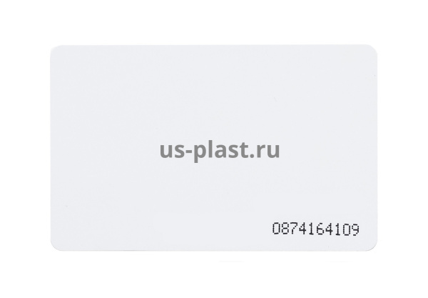 Карта RFID, Mifare 1K тонкая под печать 54х86х0.8 мм FM1108 с номером   (U.S.Plast)