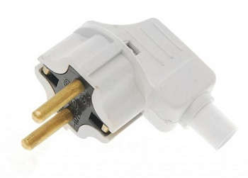 Вилка В16-001, угловая с заземляющим контактом Вилка В16-001, угловая с заземляющим контактом