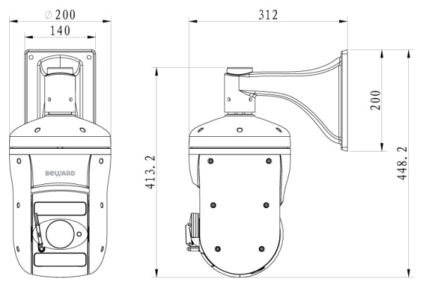 B57-30RW, IP-видеокамера PTZ