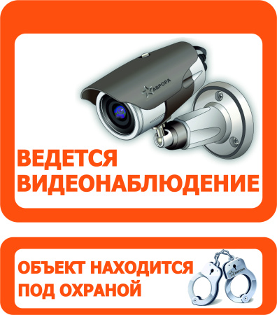 Наклейка "Ведется видеонаблюдение" (оранжевая)