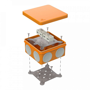 Коробка огнестойкая 60-0300-FR6.0-4-4-P Е15-Е60 100х100х50 двухкомпонентная для открытой проводки (Промрукав)