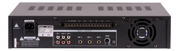 AZ-240, усилитель 240 Вт, 3 микр./2 лин. входа, 6 зон