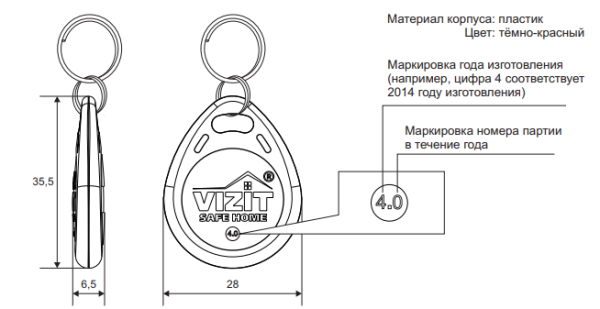 Ключ VIZIT-RF3.1 Ключ VIZIT-RF3.1