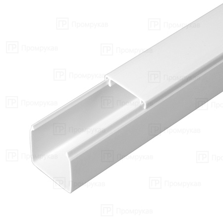 Кабель-канал 25х25 белый 2-й замок в п/э (48м/уп) (Промрукав), PR.0625251