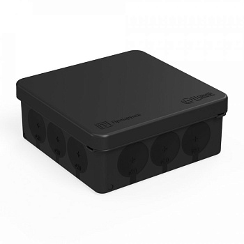 Коробка распределительная 60-0303-9005 для прямого монтажа двухкомпонентная безгалогенная (HF) черная 100х100х40 (90шт/кор) Промрукав