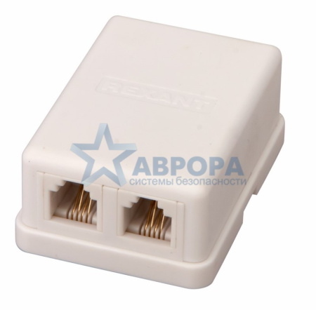 Телефонная розетка - 2 6P-4C REXANT (03-0002) Телефонная розетка - 2 6P-4C REXANT (03-0002)