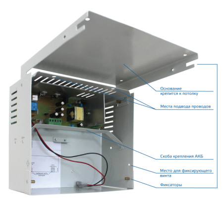 SKAT-12-4.0 TOP (СКАТ ИБП-12/4-12-TOP), ИБП 12В/4А