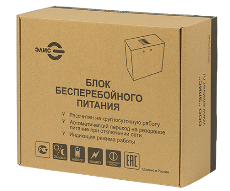 ББП-30, ИБП 12В/3A, пластик (Элис)