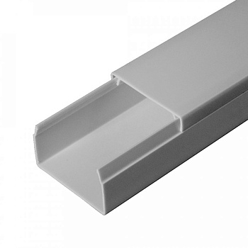 Кабель-канал 40х25 серый 2-й замок в п/э (30м/уп) RAL 7035 Промрукав, PR03.0075