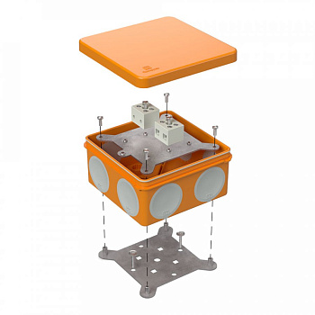 Коробка огнестойкая 60-0300-FR6.0-4 Е15-Е120 100х100х50 для о/п двухкомпонентная  Промрукав, 60-0300-FR6.0-4