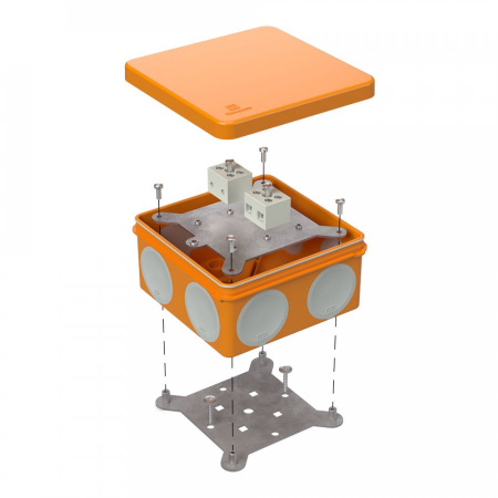 Коробка огнестойкая 60-0300-FR6.0-4 Е15-Е120 100х100х50 для о/п двухкомпонентная  Промрукав, 60-0300-FR6.0-4