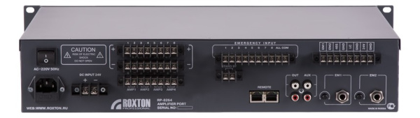 RP-8264, универсальный порт для усилителей до 4х500 Вт/100 В, 8 зон