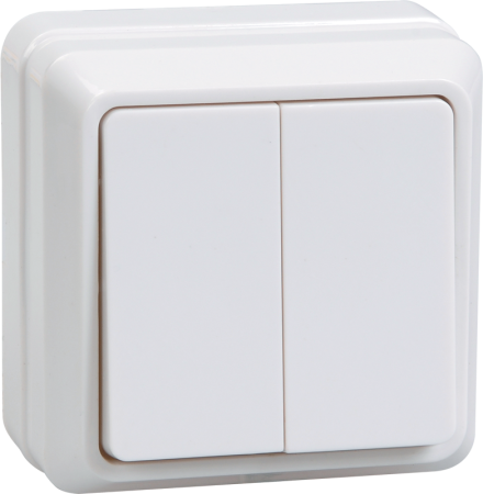 Выключатель ВС20-2-0-ОБ 2кл 10А открытой установки ОКТАВА (белый) Выключатель ВС20-2-0-ОБ 2кл 10А открытой установки ОКТАВА (белый)