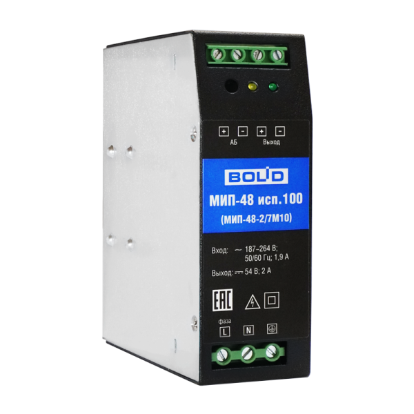 МИП-48 исп.100 Резервный источник питания на DIN-рейку, 48В, 2,5 А